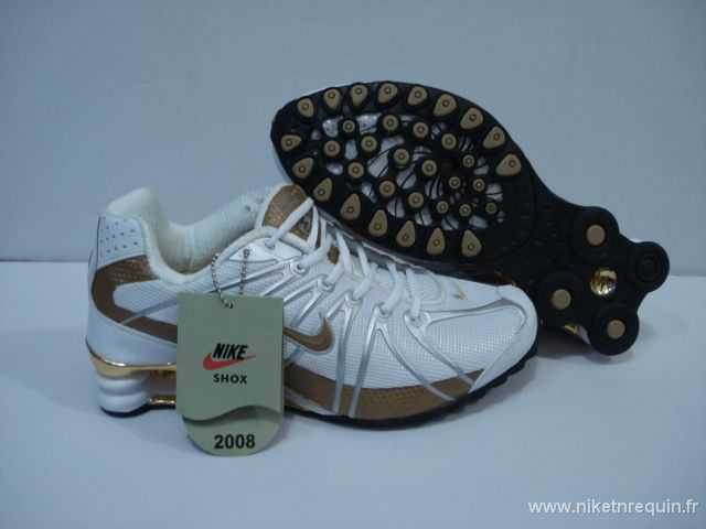 Nouveau Style Nike Shox Oz Mens En Or Blanc